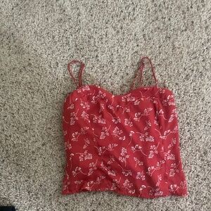 Abercrombie and Fitch Red Floral tank top/sleeveless shirt